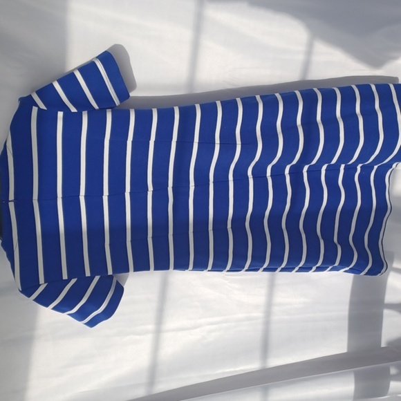 GAP Blue/white striped heavy tee dress with pockets, back zip, front pockets - Picture 5 of 8